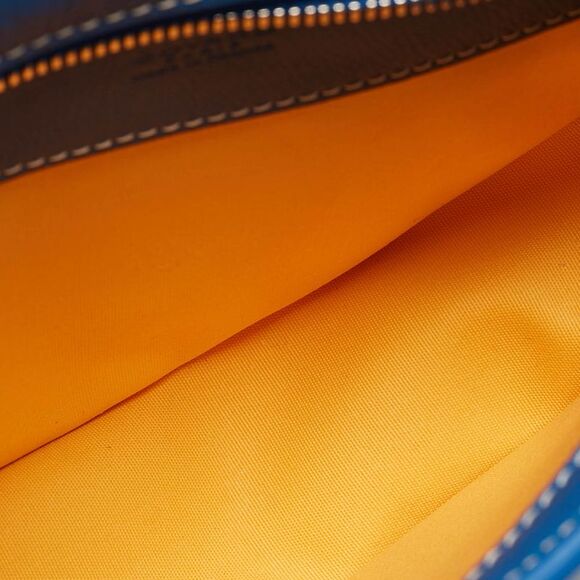 Goyard Blue Goyardine Coated Canvas And Leather Hirondelle Shoulder Bag - Picture 7 of 7